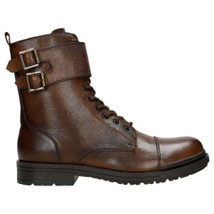 Brązowe wysokie bikery męskie ocieplane 24034-52 Wojas