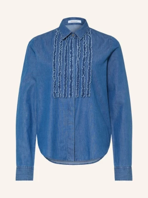 Soluzione Bluzka Jeansowa Z Falbankami blau NIEBIESKI