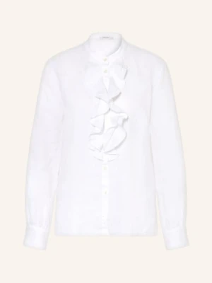 Soluzione Bluzka Lniana Z Falbanami weiss