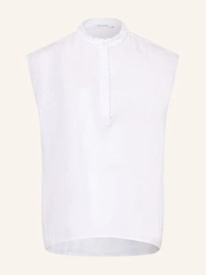 Soluzione Lniana Bluzka Z Falbanami weiss