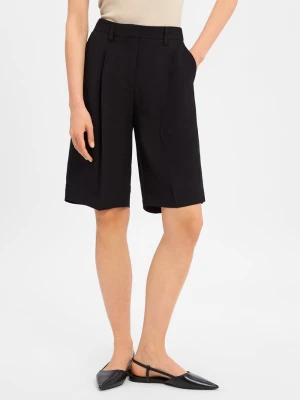 Someday Bermudy z zawartością lnu - Celino Kobiety wiskoza czarny jednolity,