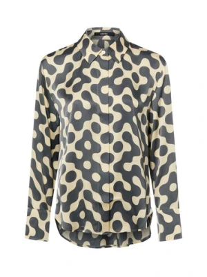 Someday Damska bluzka koszulowa - Zeventy Kobiety wiskoza beżowy|szary wzorzysty,