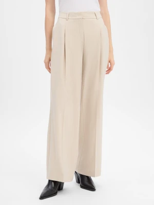 Someday Damskie spodnie plisowane - Catsby soft Kobiety beżowy marmurkowy,