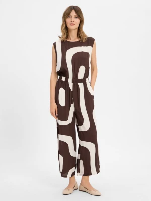 Someday Kombinezon damski - Cetural Kobiety wiskoza beżowy|brązowy wzorzysty,