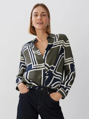 Someday Koszula "Zirvea" w kolorze oliwkowo-białym rozmiar: 38