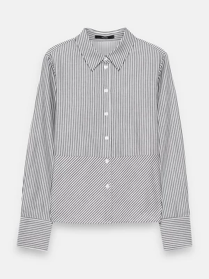 Someday Koszula "Ztella" w kolorze antracytowo-białym rozmiar: 40