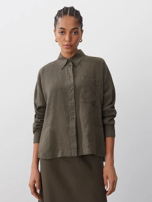 Someday Lniana koszula w kolorze khaki rozmiar: M