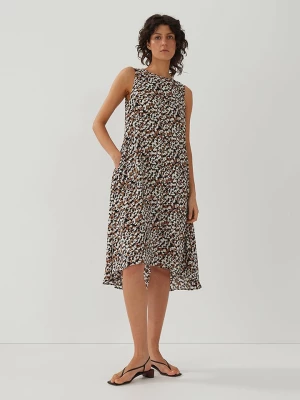 Someday Sukienka "Queilo" w kolorze jasnobrązowym ze wzorem rozmiar: 34
