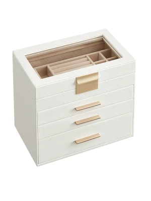 Songmics Szkatułka w kolorze białym - 25,1 x 21,5 x 15,3 cm rozmiar: onesize