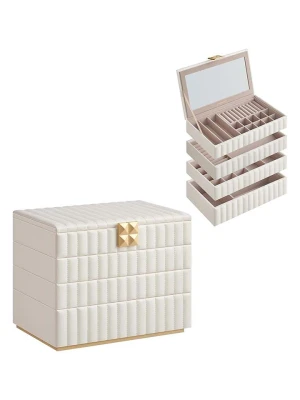 Songmics Szkatułka w kolorze białym na biżuterię - 28 x 20,5 x 17 cm rozmiar: onesize