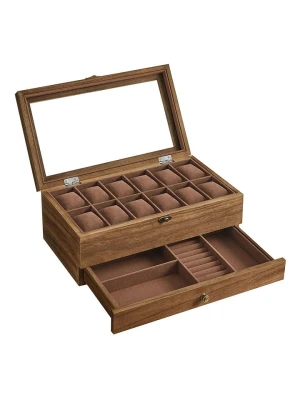 Songmics Szkatułka w kolorze jasnobrązowym - 34 x 12,5 x 19 cm rozmiar: onesize