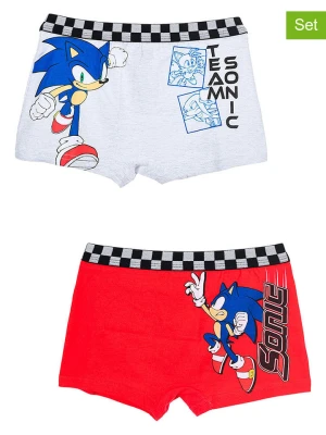 Sonic Bokserki (2 pary) "Sonic" w kolorze biało-czerwonym rozmiar: 134/140