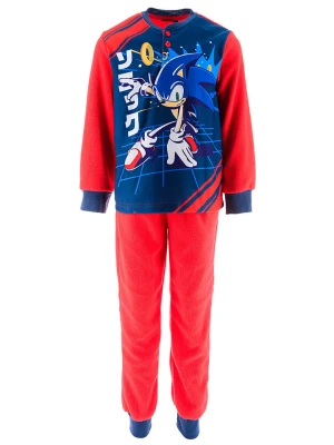 Sonic Piżama polarowa "Sonic modern" w kolorze niebiesko-czerwonym rozmiar: 98