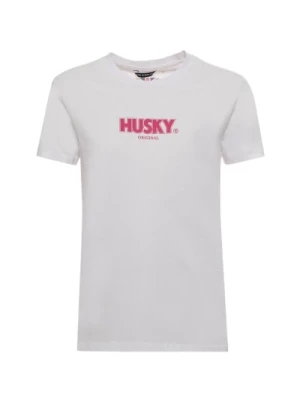 Sophia Bawełniana Koszulka Krótki Rękaw Logo Husky Original