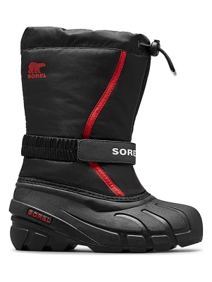 Sorel Botki zimowe "Flurry" w kolorze czarno-czerwonym rozmiar: 27
