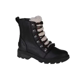 Sorel Lennox Lace Cozy WP Boot 1952511010, Damskie, Czarne, buty zimowe, skóra licowa, rozmiar: 38