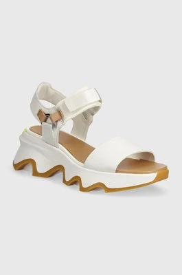 Sorel sandały skórzane KINETIC IMPACT Y-STRAP H damskie kolor biały na platformie 2030461125