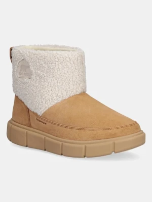Sorel śniegowce zamszowe SOREL EXPLORER III SLIP-ON COZY WP brązowy