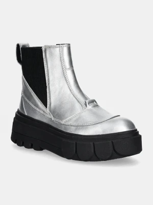 Sorel sztyblety skórzane CARIBOU X BOOT CHELSEA W srebrny