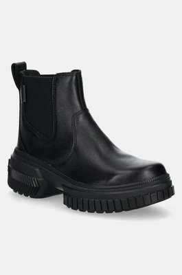 Sorel sztyblety skórzane ONA AVE CHELSEA BOOT WP damskie kolor czarny na platformie 2102161010