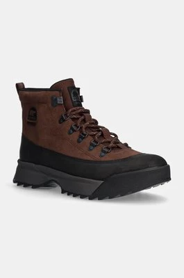 Sorel trapery skórzane SCOUT 87 PRO BOOT PLUS W męskie kolor brązowy 2084861256