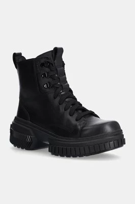 Sorel workery skórzane ONA AVE BOOT LACE WP damskie kolor czarny na płaskim obcasie 2102151010