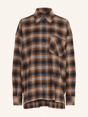 Sosue Bluzka Koszulowa W Stylu Oversized Z Flaneli braun brązowy