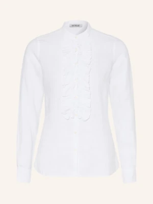 Sosue Bluzka Z Lnu Z Falbankami weiss