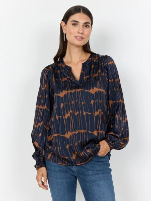 soyaconcept® Bluzka damska - SC-Arlette Kobiety wiskoza niebieski|brązowy wzorzysty,