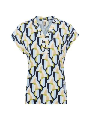 soyaconcept® Damska bluzka koszulowa - Felicity Kobiety Bawełna niebieski wzorzysty,