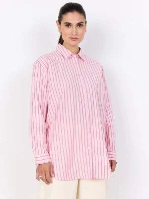 soyaconcept® Damska bluzka koszulowa - SC-Bardot Kobiety różowy|wielokolorowy w paski,