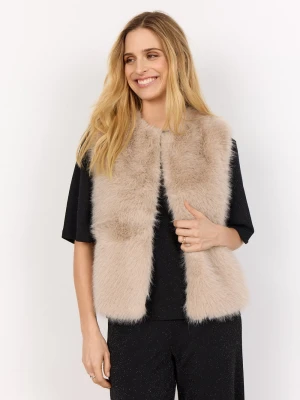 soyaconcept® Damska kamizelka ze sztucznego futra - SC-Naida Kobiety Sztuczne włókno beżowy jednolity,