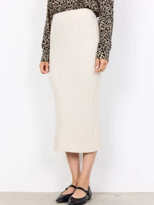 soyaconcept® Damska spódnica midi - SC-Kanita Kobiety Prążki biały jednolity,