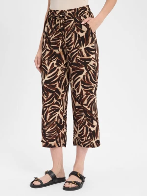 soyaconcept® Damskie letnie spodnie typu culottes - SC-Roksana 5-C Kobiety wiskoza beżowy|brązowy wzorzysty,