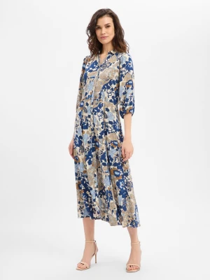 soyaconcept® Sukienka damska Kobiety wiskoza (100%) niebieski wzorzysty,