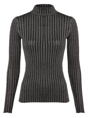 soyaconcept® Sweter damski Kobiety wiskoza czarny|srebrny w paski,