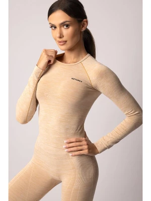 Spaio Koszulka sportowa "Melange" w kolorze beżowym rozmiar: M