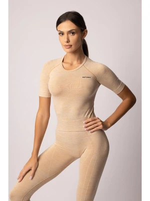 Spaio Koszulka sportowa "Melange" w kolorze beżowym rozmiar: XL