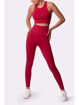 Spaio Legginsy sportowe "Adapt" w kolorze czerwonym rozmiar: XL
