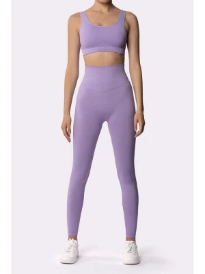 Spaio Legginsy sportowe "Adapt" w kolorze fioletowym rozmiar: L