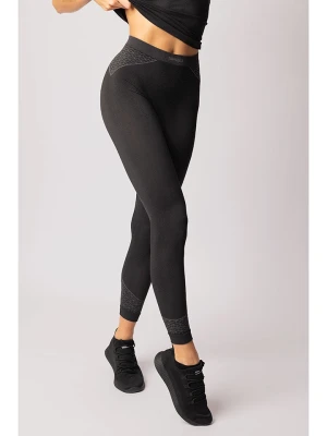 Spaio Legginsy sportowe "Breeze" w kolorze antracytowo-czarnym rozmiar: S