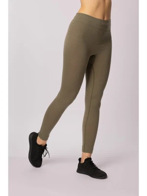 Spaio Legginsy termiczne "Merino" w kolorze khaki rozmiar: S