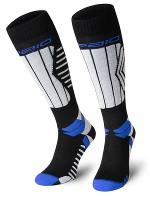 Spaio Podkolanówki narciarskie "Play" w kolorze czarno-biało-niebieskim rozmiar: 38-40
