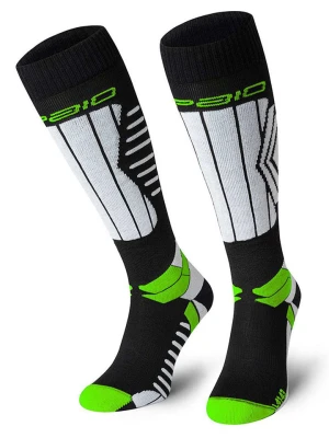 Spaio Podkolanówki narciarskie "Play" w kolorze czarno-zielono-białym rozmiar: 38-40