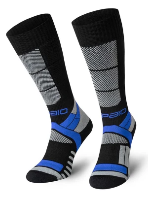 Spaio Podkolanówki narciarskie "Thermo-Evo 02" w kolorze czarno-niebiesko-szarym rozmiar: 44-46