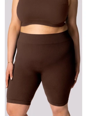 Spaio Szorty sportowe "Ribbed" w kolorze brązowym rozmiar: XXL