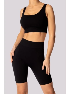 Spaio Szorty sportowe "Ribbed" w kolorze czarnym rozmiar: L/XL