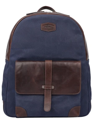 SPARWELL Skórzany plecak "Stable Sawyer" w kolorze granatowo-brązowym - 31 x 41 x 15 cm rozmiar: onesize