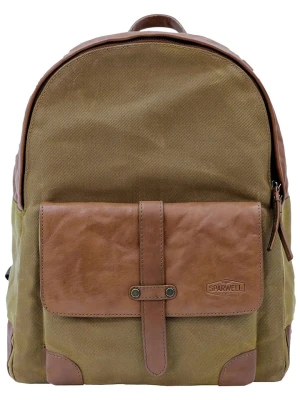 SPARWELL Skórzany plecak "Stable Sawyer" w kolorze oliwkowo-brązowym - 31 x 41 x 15 cm rozmiar: onesize