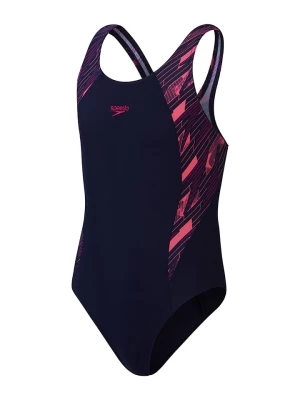 Speedo Strój kąpielowy "Eco H-Bloom" w kolorze granatowo-jasnoróżowo-fioletowym rozmiar: 140